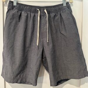 Fair Harbor swim trunks. One Short - gray, medium, 8” inseam with liner